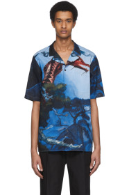 Valentino - Multicolor Dragon Garden Short Sleeve Shirt