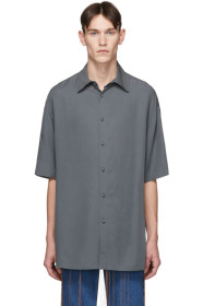 Valentino - Grey Lyocell Short Sleeve Shirt