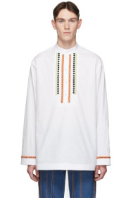 Valentino - White & Multicolor Embroidered Shirt