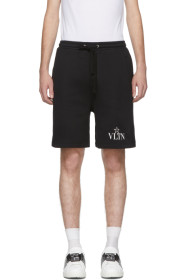 Valentino - 黑色 VLTN Star 平纹针织短裤