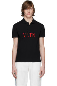 Valentino - 黑色“VLTN” Polo 衫