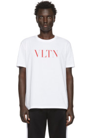 Valentino - White & Red 'VLTN' T-Shirt
