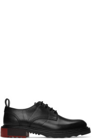 Valentino - 黑色 Valentino Garavani V-Logo 皮革德比鞋