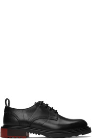 Valentino - Black Valentino Garavani V-Logo Leather Derbies