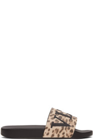 Valentino - Brown Valentino Garavani VLTN Cheetah Slides