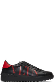 Valentino - Black & Red Valentino Garavani VLTN Open Sneakers