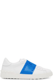 Valentino - White & Blue Valentino Garavani Rockstud Untitled Sneakers