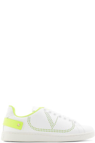 Valentino - White & Green Valentino Garavani VLogo Backnet Sneakers