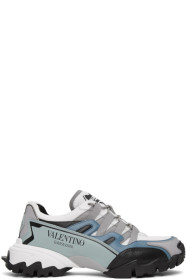Valentino - White & Blue Valentino Garavani Climbers Sneakers