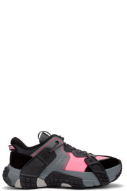 Valentino - Black & Pink Valentino Garavani 'VLTN' Wod Sneakers