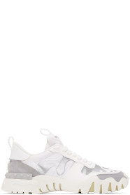 Valentino - Baskets blanches et argentées Camo Rockrunner Valentino Garavani