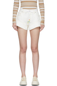 JW Anderson - Short en denim blanc cassé Flared Cuff