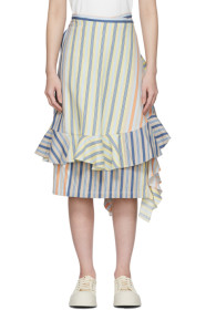 JW Anderson - マルチカラー ストライプ Parasol ラップ スカート