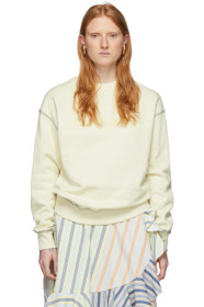 JW Anderson - Pull molletonné à logo blanc cassé