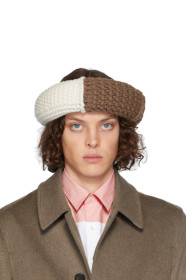 JW Anderson - Brown Colorblock Cable Knit Hat