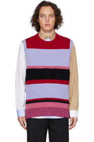 JW Anderson - Veste rouge et bleue Wide Stripe