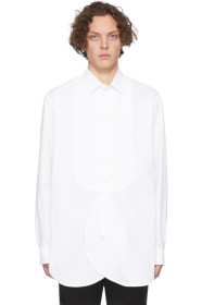 JW Anderson - White Round Hem Tuxedo Shirt