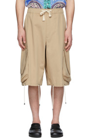 JW Anderson - Beige Oversized Drawstring Cargo Shorts