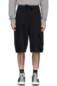 JW Anderson - Black Oversized Drawstring Cargo Shorts