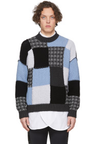 JW Anderson - Blue & Grey Patchwork Sweater