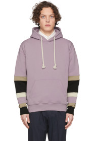 JW Anderson - Pink Colorblock Sleeves Logo Hoodie