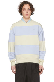 JW Anderson - Blue & Off-White Striped Sweatshirt