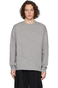 JW Anderson - Grey Diagonal Panelled T-Shirt