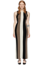 AMI Alexandre Mattiussi - Beige Striped Rib Knit Dress