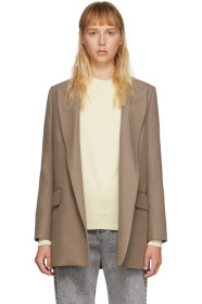 AMI Alexandre Mattiussi - Blazer long taupe Buttonless