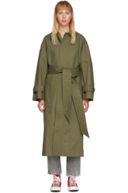 AMI Alexandre Mattiussi - Khaki Mac Trench Coat