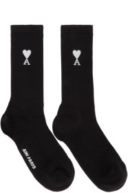 AMI Alexandre Mattiussi - Three-Pack Black Ami De Coeur Socks