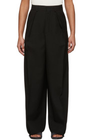 AMI Alexandre Mattiussi - Black Wide Pleated Trousers