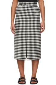 AMI Alexandre Mattiussi - Black & White Check Straight Skirt