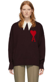 AMI Alexandre Mattiussi - Burgundy Ami De Coeur Sweater