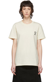 AMI Alexandre Mattiussi - Off-White Embroidered Heart T-Shirt