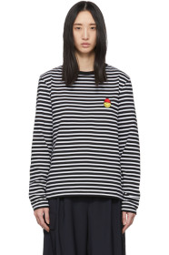 AMI Alexandre Mattiussi - Black & White Smiley Long Sleeve T-Shirt