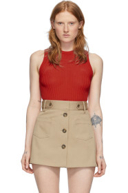 AMI Alexandre Mattiussi - Red Rib Knit Tank Top