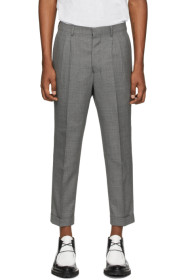 AMI Alexandre Mattiussi - Grey Wool Carrot Trousers