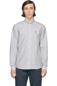 AMI Alexandre Mattiussi - White & Black Oxford Ami De Coeur Shirt