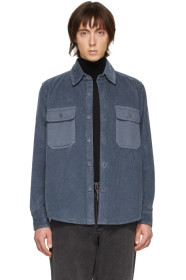 AMI Alexandre Mattiussi - Chemise en velours côtelé bleue