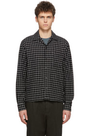 AMI Alexandre Mattiussi - Surchemise à carreaux noire Camp Collar