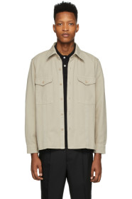 AMI Alexandre Mattiussi - Taupe Gabardine Overshirt