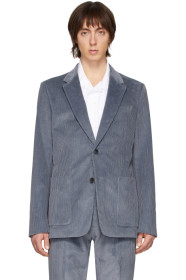 AMI Alexandre Mattiussi - Blazer en velours côtelé bleu