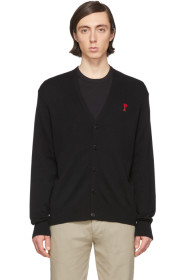 AMI Alexandre Mattiussi - Black Merino Ami De Coeur Cardigan