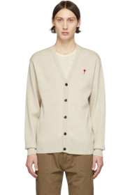 AMI Alexandre Mattiussi - Beige Merino Ami De Coeur Cardigan