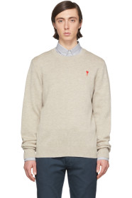 AMI Alexandre Mattiussi - Off-White Merino Ami De Coeur Sweater