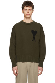 AMI Alexandre Mattiussi - Green Oversized Ami De Coeur Sweater