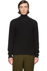 AMI Alexandre Mattiussi - Black Merino Herringbone Sweater