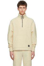 AMI Alexandre Mattiussi - Off-White Wool Half-Zip Sweater