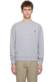 AMI Alexandre Mattiussi - Grey Ami De Coeur Sweatshirt